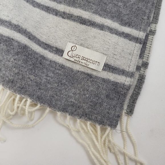 *Free with Purchase* Luca Bracciotti wool cape poncho fringe oversized long knit - Picture 4 of 14